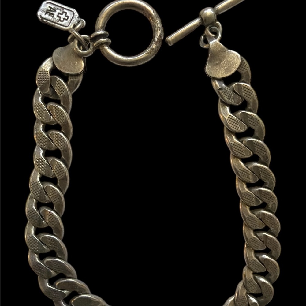 Silver Vintage Chain Bracelet with Toggle Clasp - Picture 2 of 7